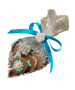 geboortehart blauw chocolade